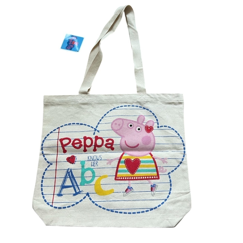 Peppa Knows Her ABC Reusable Canvas Tote Bag - Picture 1 of 8